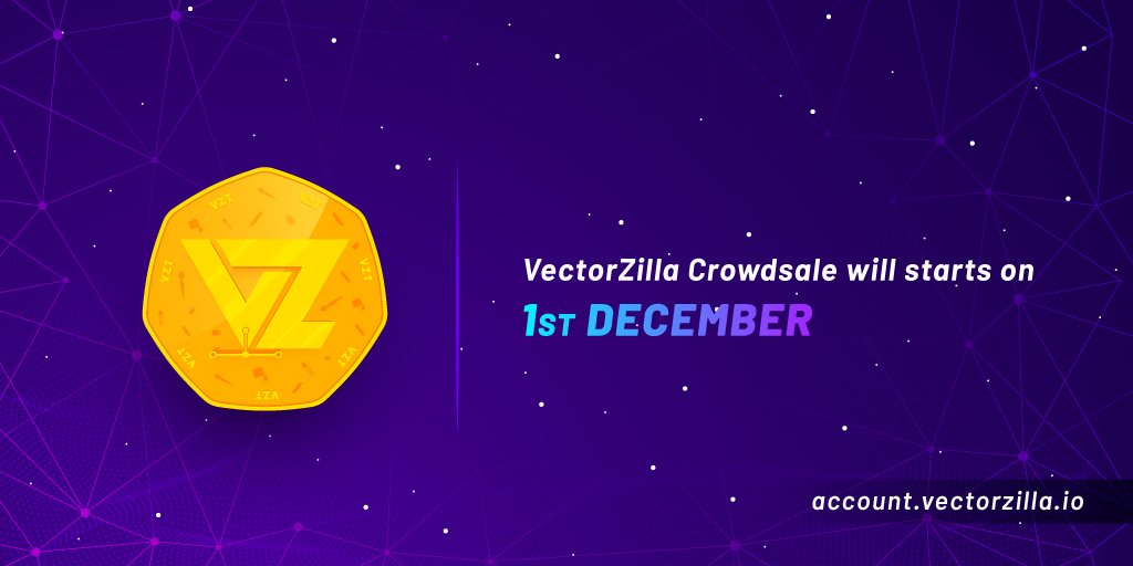 <a href="/VectorZilla/">VectorZilla</a>  ICO will starts on 1st December. we invite you to be a part of VectorZilla ICO

Thank you 🙏so much for your precious support, we are immensely grateful.

#Blockchain #Tokensale #Ethereum #StockPhoto #StockGraphics #Marketplace #AI #VZT #btc #crypto #cryptocurrency