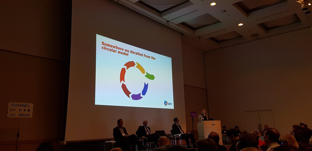 danielapigosso's tweet photo. We went from a circular natural system towards a linear one... and now it is time to get back to circular. Simply because it makes sense for business... and for life!  Thanks for the inspiring presentation, @HelenMets. #WCEF2018 @DSM @MATChE_DK @circitnord @DTUtweet https://t.co/LcUtoi3qaJ