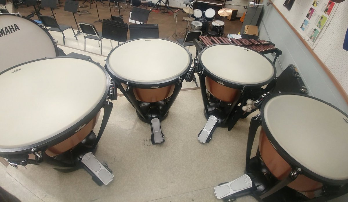 Super-excited with the new 32 inch timpani in the <a href="/PGSS_Polars/">PGSS Polars</a> band room! Special thanks to <a href="/pgssllc/">PGSS Learning Common</a> and PAC for support. Time to #facethemusic #Yamaha #timpani