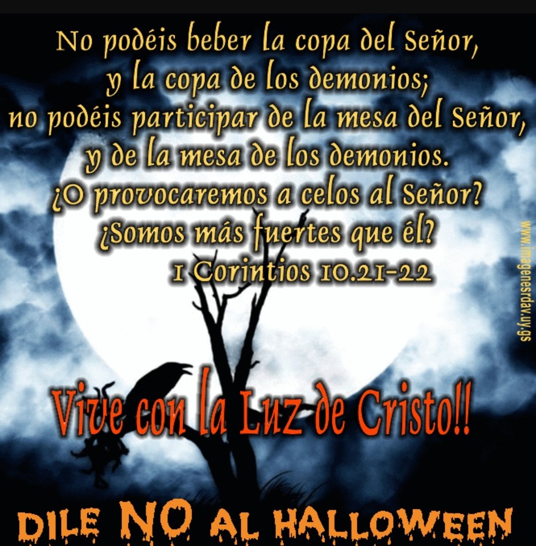 AnaMari65065728's tweet image. MUCHÍSIMO CUIDADO CON CELEBRAR HALLOWEEN Y MENOS DISFRAZAR A TUS HIJOS PORQUE SE LOS ESTÁS ENTREGANDO A SATANÁS Y SUS DEMONIOS
ENTENDIDO?
