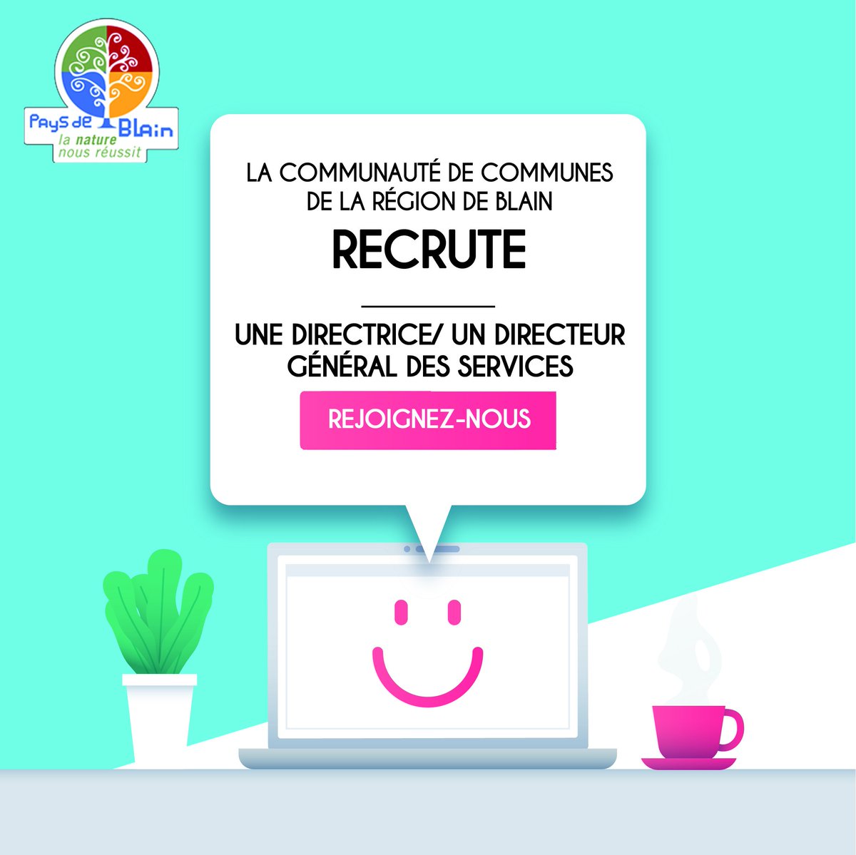 OFFRE D'EMPLOI 📣👀 Vous êtes Directrice/ Directeur Général des Services ? Vous êtes à la recherche d'un emploi ? Ça tombe bien, le <a href="/paysdeblain/">Pays de Blain Communauté</a>  recrute ! #emploi #dgs #intercommunalite #blain #paysdeblain #monpaysdeblain ow.ly/Hf8t30mkvvD