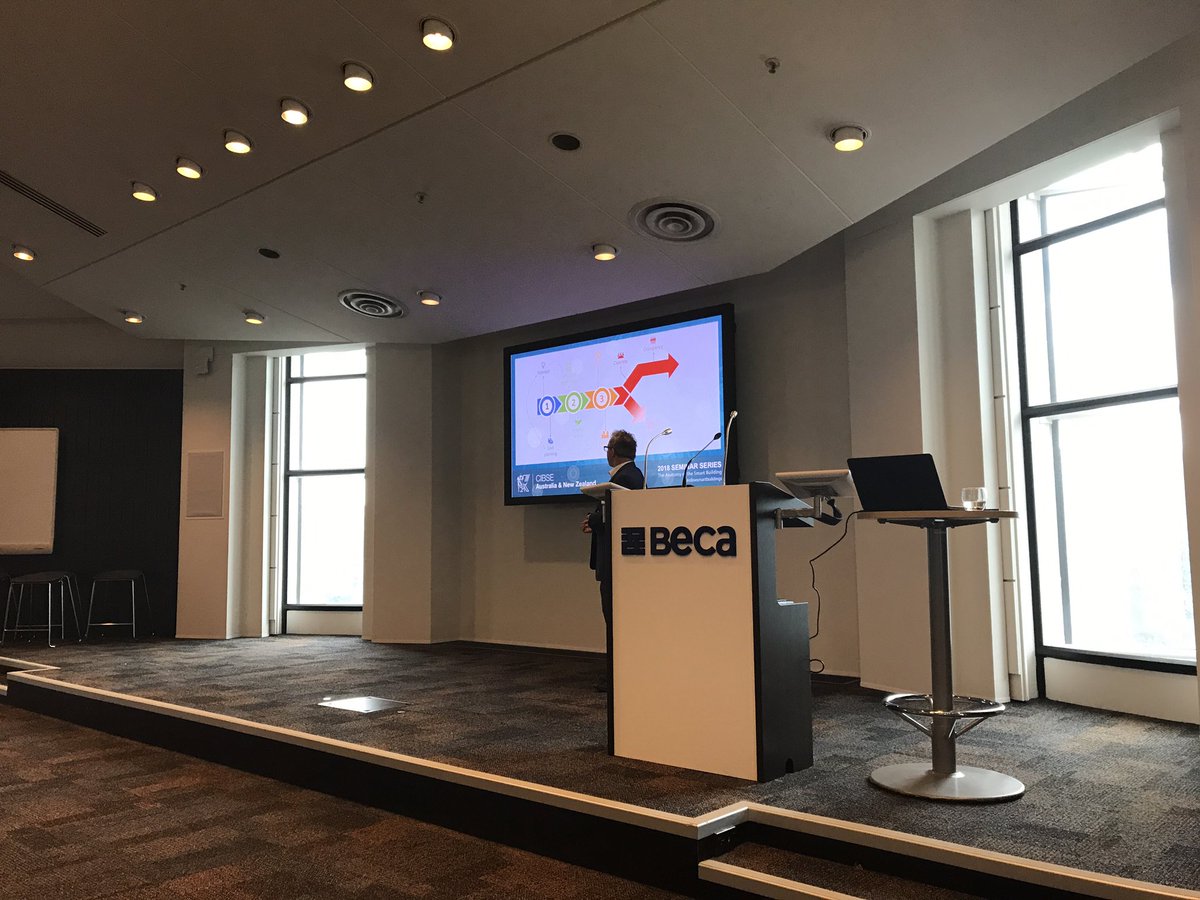 brettpnaylor's tweet photo. Jonathan Clarke on Next Generation Ecosystems at the @CIBSEANZ Smart Buildings seminar hosted at @BecaGroup in Auckland today. #digitalbuildings https://t.co/jBLSrstMQ2