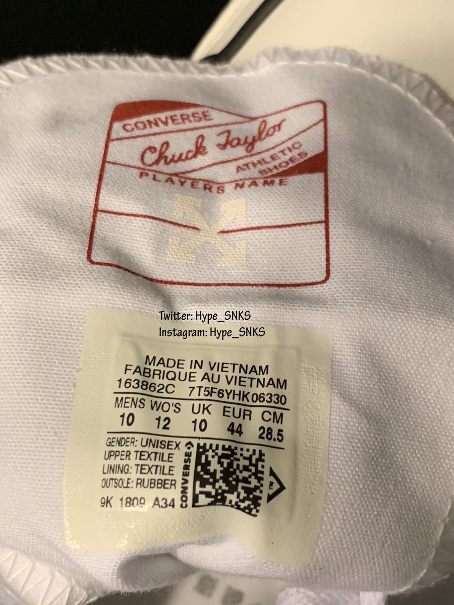 Hype_SNKS's tweet photo. Chuck Taylor All-Star 70s Hi Off-White 
Deadstock Size 10 $335 shipped
DMs open
#OffWhite #Converse #KOTD #Hypebeast #Nike  #NiceKicks #Supreme #highsnobiety #ComplexKicks #Deadstock #Chicago #NCAT #ATL #NYC #LA #hypedhaven #modernnotoriety #suptalk #sneakerfreaker #sneakerheads https://t.co/uRi1TDTgEz