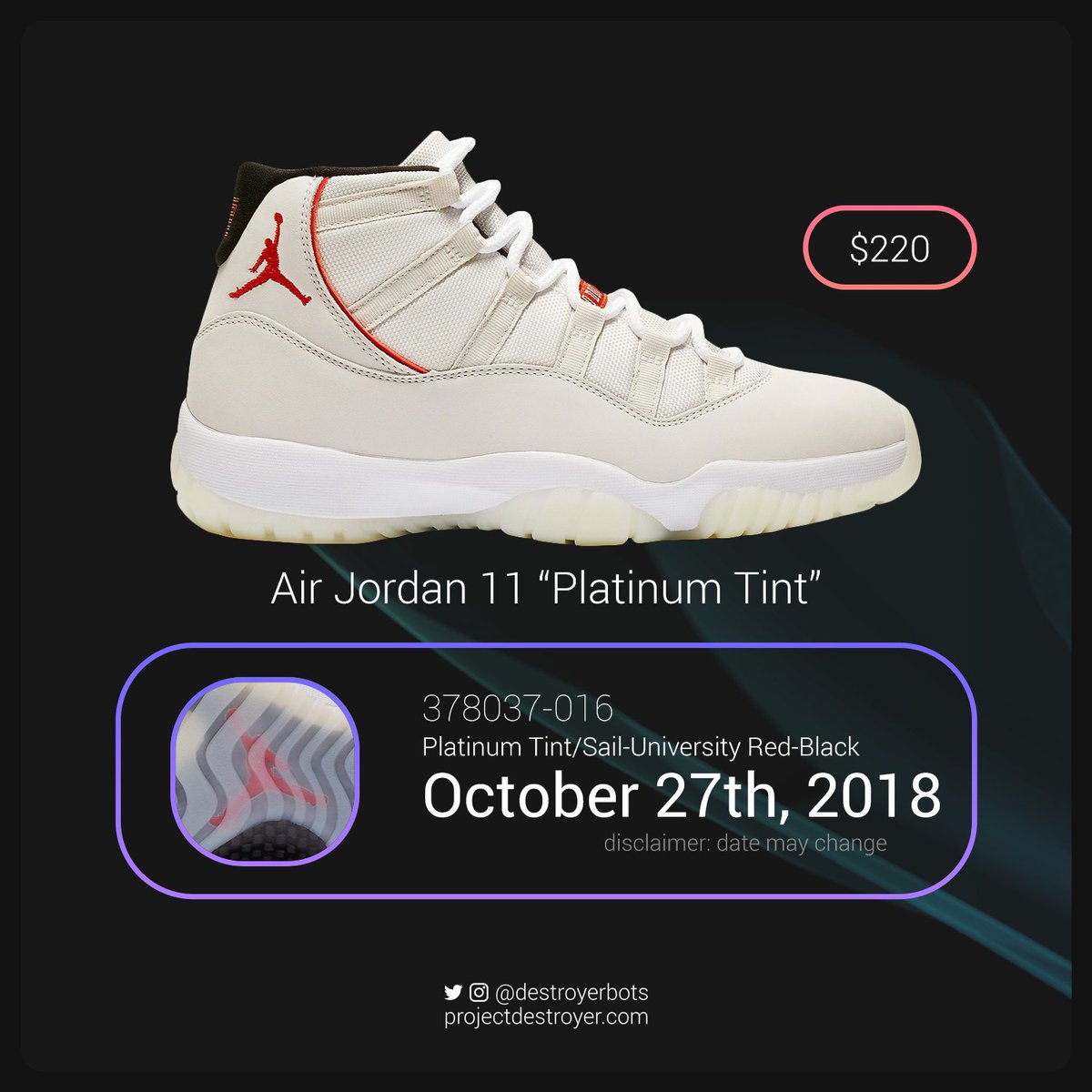 jordan 11s october 2018