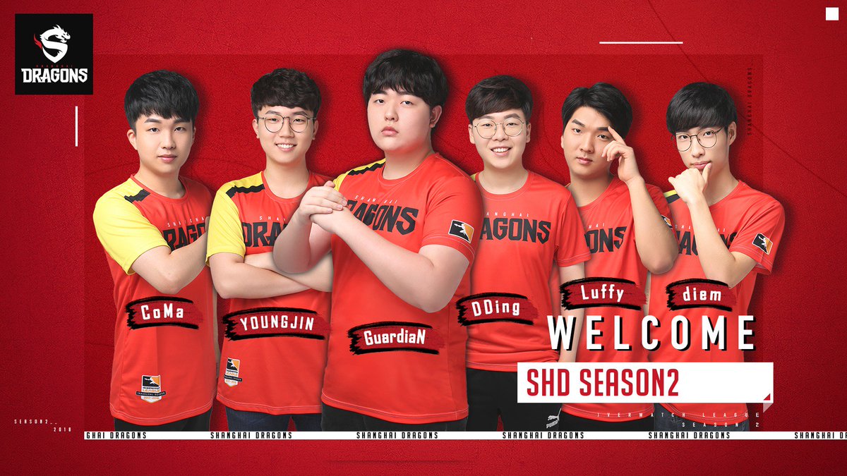 ShanghaiDragons's tweet photo. 🐲Announcement🐲
Please give your warmest welcome to the following for joining the @ShanghaiDragons ! 

Min-seong "diem" Bae, 
Jin-hyeok "DDing" Yang, 
Young-jin " YOUNGJIN" Jin, 
Seong-hyeon "Luffy" Yang, 
Kyung-woo "CoMa" Son, 
Jun-hwan "GuardiaN" Jo !

https://t.co/XIXNNx1UB6 https://t.co/wtUnfm1LBV