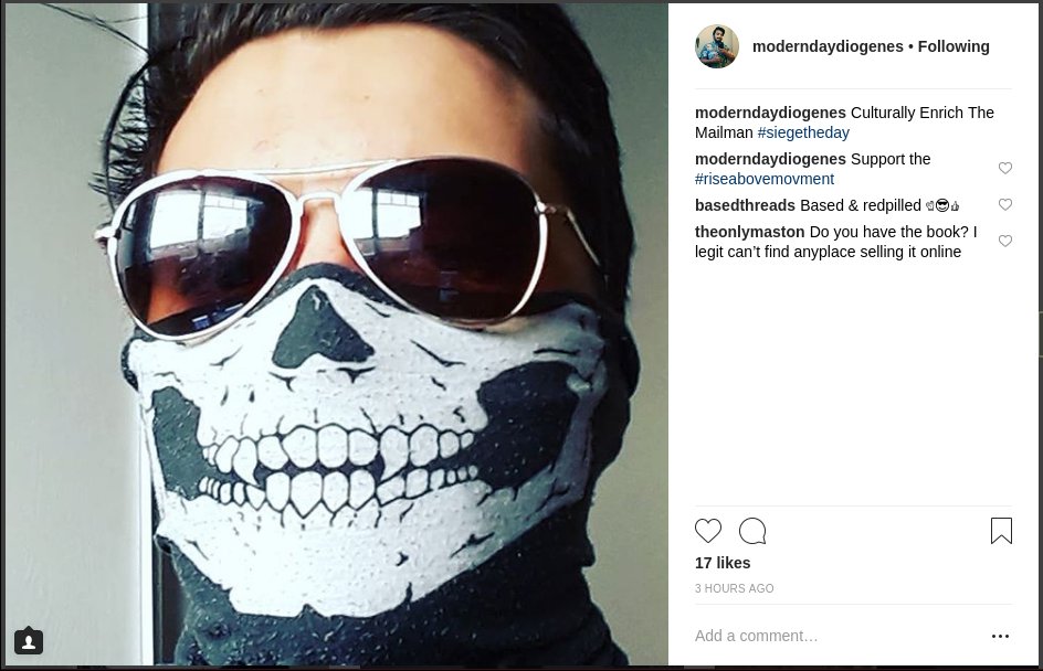 Proud Boy Levi Romero supports James Mason & Atomwaffen Division's "Siege" as well as the neo-Nazi "Rise Above Movement" organization. He participated Joey Gibson's 8/4/2018 PDX hate rally. More on Romero here  https://twitter.com/IGD_News/status/1025168336567586818