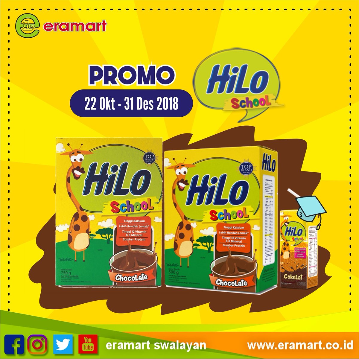 EramartSwalayan's tweet photo. Promo hilo school chocolate berlaku 22 Oktober - 31 Desember 2018
.
Yuk buruan ke Eramart terdekat di rumah anda !

#hiloschool #promo #chocolate #susuhilo #eramart #eramartmurah #samarinda #balikpapan #sangatta #tenggarong #bontang https://t.co/oJrqamUy3B