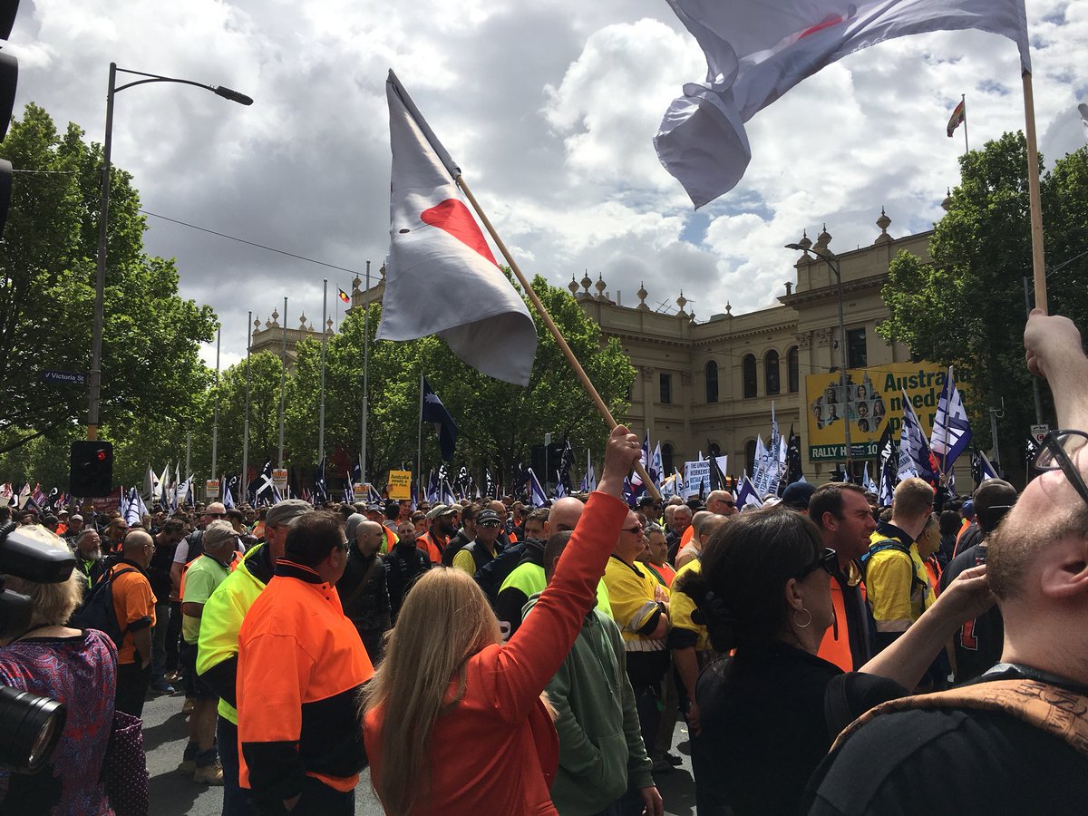 Thousands rally in Melbourne for better working conditions and higher pay