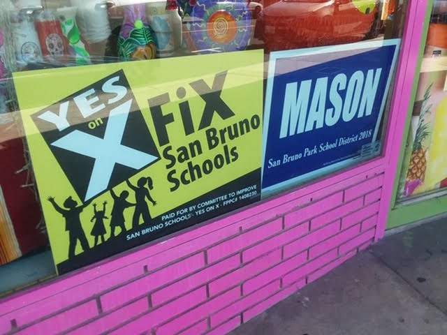 MasonForSBPSD's tweet photo. San Bruno: Let's Support Measure X!  Here are some more lawn signs from this past weekend precinct walks..Thanks to all of San Bruno residents and small businesses! https://t.co/IMIRWAoRn6