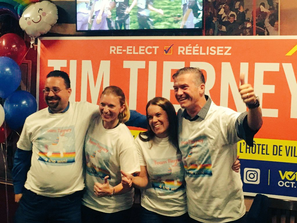 TimTierney's tweet photo. I am floored by the 81% landslide support in Beacon Hill-Cyrville tonight. Family, friends, campaign colleagues celebrated the tremendous work we do as a community together... but for tonight THANK YOU Beacon Hill-Cyrville!!!! Merci! 🔥🔥🔥🔥 https://t.co/WGxELxGpFk