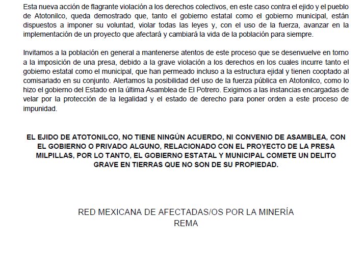MXREMA's tweet photo. Gobierno de Zacatecas ahora violenta Ejido Atotonilco por Presa Milpillas
https://t.co/HwYsLBrDQD https://t.co/S9YvJwE66c