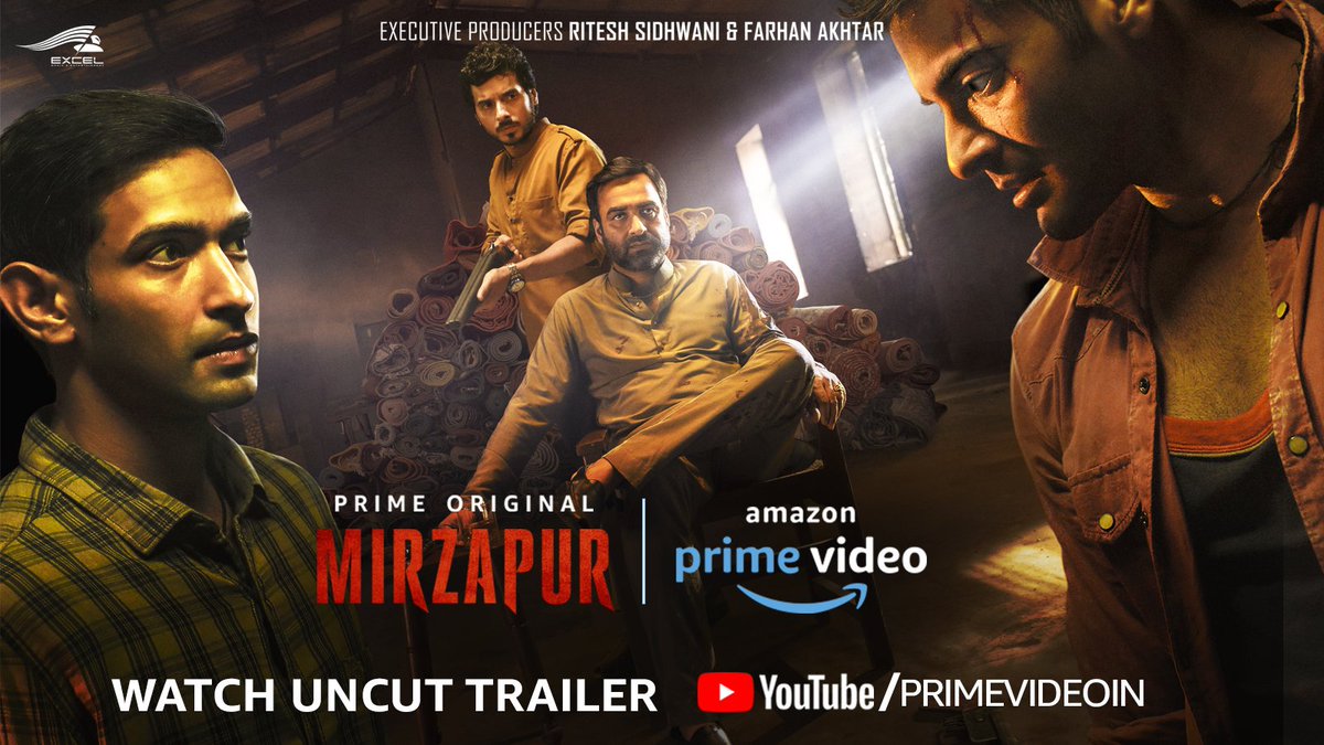भौकाल dikhaney… डर ko daraney, aa rahe hain Guddu-Bablu! 
#MirzapurUncutTrailer out now: amzn.to/MirzapurUncutT…
Stream all episodes on November 16 <a href="/PrimeVideoIN/">prime video IN</a> 
<a href="/TripathiiPankaj/">पंकज त्रिपाठी</a> @AliFazal9 @masseysahib <a href="/divyenndu/">divyenndu</a> <a href="/RasikaDugal/">Rasika Dugal</a> <a href="/battatawada/">.</a> <a href="/ShriyaP/">Shriya Pilgaonkar</a> <a href="/HarshitaGaur12/">Harshita Shekhar Gaur</a> <a href="/excelmovies/">Excel Entertainment</a>