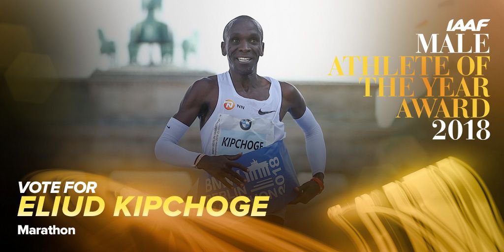 World Athletics (@worldathletics) on Twitter photo 🚨Alert🚨
#AthleticsAwards announcement 🤩
<a href="/EliudKipchoge/">Eliud Kipchoge - EGH🇰🇪</a> is one of 10 nominees for Male World Athlete of the Year 2018✅
Retweet this post to vote for him👇 🚨Alert🚨
#AthleticsAwards announcement 🤩
<a href="/EliudKipchoge/">Eliud Kipchoge - EGH🇰🇪</a> is one of 10 nominees for Male World Athlete of the Year 2018✅
Retweet this post to vote for him👇