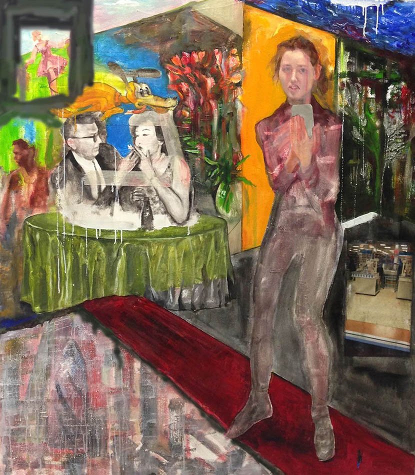 MadeinArtsLDN's tweet photo. #MiALArtist Farrukh Akbar's work as part of the #MiAL2018Collection deals with the turbulent politics the world is facing. Using think swathes of oil paint on raw canvas, current affairs are juxtaposed against the golden age of cinema and post WW2 years https://t.co/04dbTTYl3V https://t.co/s0ASRQr84Z