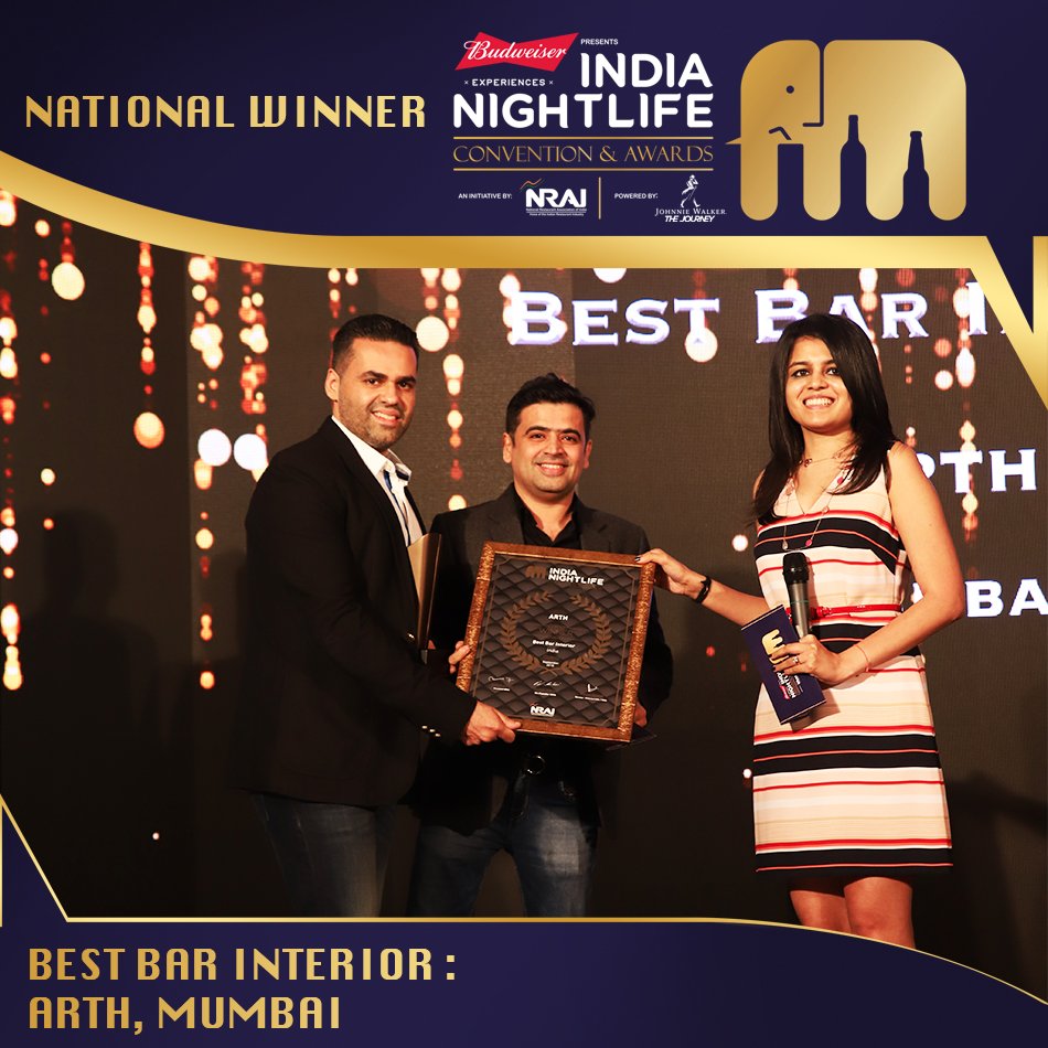 Ambience and experience go hand in hand! High five to the national winner “Best Bar - Interior of the Year“ - Arth Mumbai at #INCA2018. ❤
<a href="/amankickstart/">Aman Anand</a>
#INCAAwards #NightToRemember #interiors #BestBarsIndia 
#NightlifeEntertainment #NightLifeAwards #Nightlife #Awards