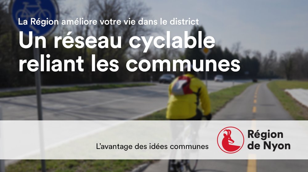 RegiondeNyon's tweet photo. #RÉALISATIONS. Une piste pour #cycles n’a pas de sens si elle s’arrête à la limite d’une commune. La @RegiondeNyon agit pour créer un réseau cyclable régional incluant les liaisons #Divonne-#Nyon-#Gland et #Rolle-#MontSurRolle-#Perroy. https://t.co/WzIsx3TolG https://t.co/7pawNZ7ucJ
