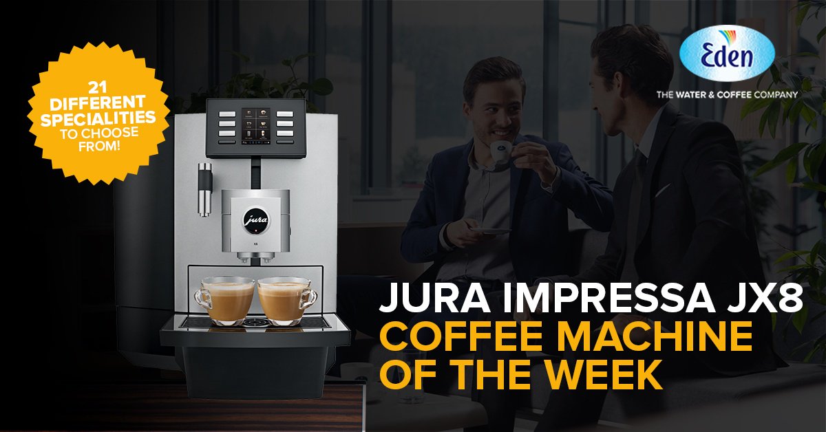 kafevend's tweet photo. The Jura JX8 creates the perfect hot beverage! It prepares a full range of speciality coffees finished with milk and milk foam, as well as black coffees and the classic pot of coffee. It has integrated rinse, clean and de-scaling programs too. https://t.co/fKExNHT6vM https://t.co/TKsob99SFp
