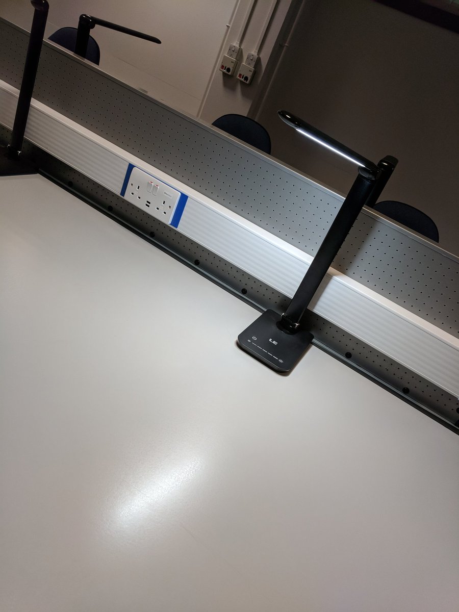 stjerome1st's tweet image. Lovely new space downstairs @LibraryDMU designed specifically for Silent Study #niftyindividualdesklamps #spaceforsuccess