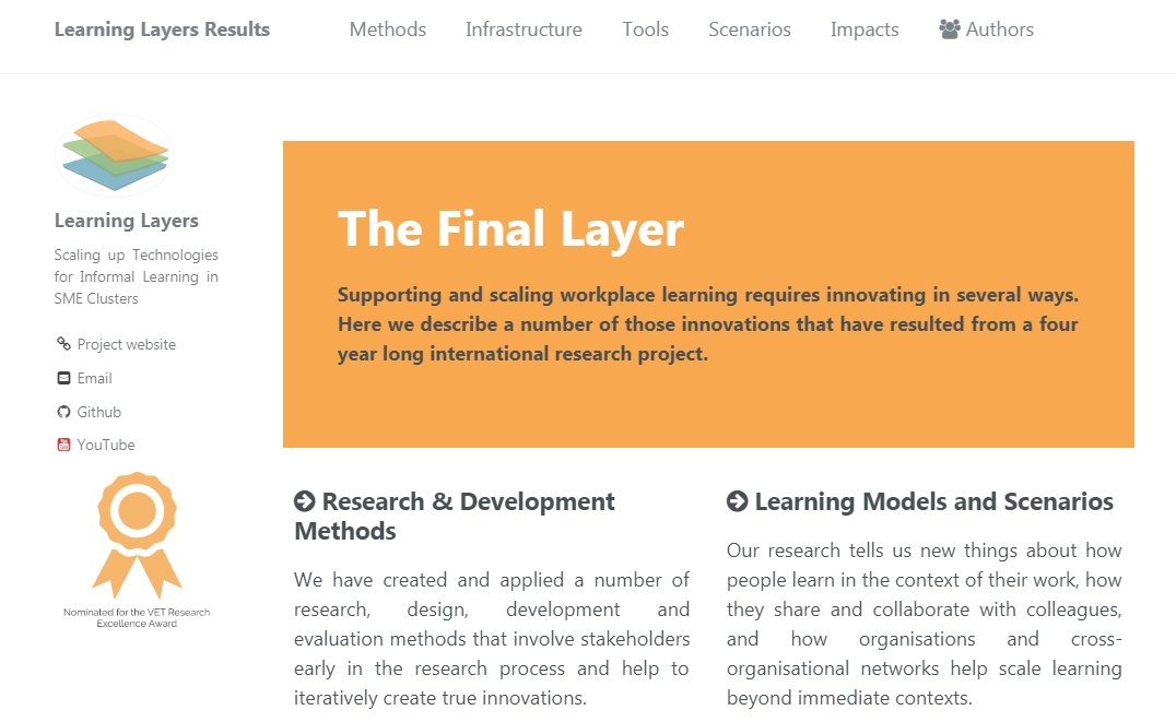 tamsinttj's tweet image. #LearningLayers has been nominated for a european research award. @UniversityLeeds was a key partner in this innovative project, exploring how #tech can support #workplacelearning. You can find out more about the project results.learning-layers.eu & vote here ec.europa.eu/eusurvey/runne…