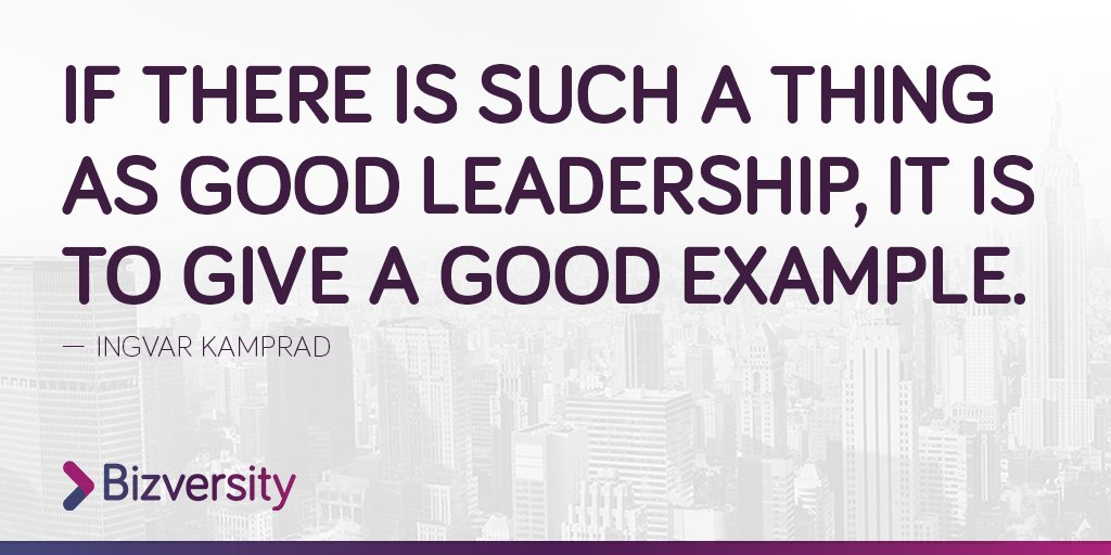 "If there is such a thing as good leadership, it is to give a good example." - Ingvar Kamprad

#quotes #motivation #inspiration #life