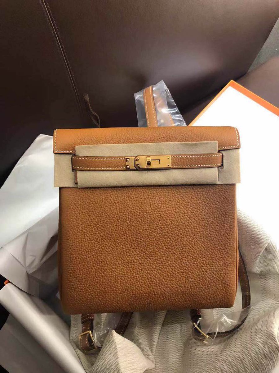 Hermes Gold Togo Leather Kelly Ado Backpack Hermes