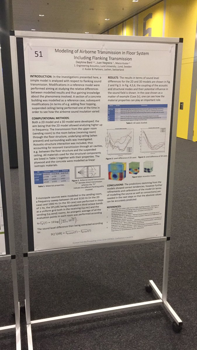 kusterpartner's tweet photo. Attending Comsol Conference in Lausanne with our paper about airborne noise transmission #buildingacoustics https://t.co/FjCZ0bPzNw