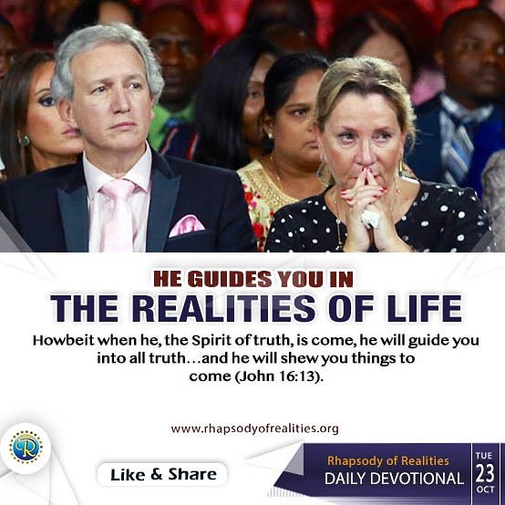 The Holy Spirit is the Spirit of truth. Truth means reality; so, the Holy Spirit is the Spirit of reality. Having Him in your life is such a profound advantage, because Jesus said Heâd guide you into all reality; itâs His job. Heâll guide you into the reality of your