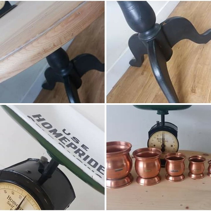 Good Morning m'dears ... today I bring you copper, black, natural wood and beautiful authentic vintage !!
What's not to love 😍
#authenticvintage #copperkitchen #copper  #darkinteriors #homepride #vintagescales #vintagelove #smallspacedining #upcycledhour  #naturalwood #interiors