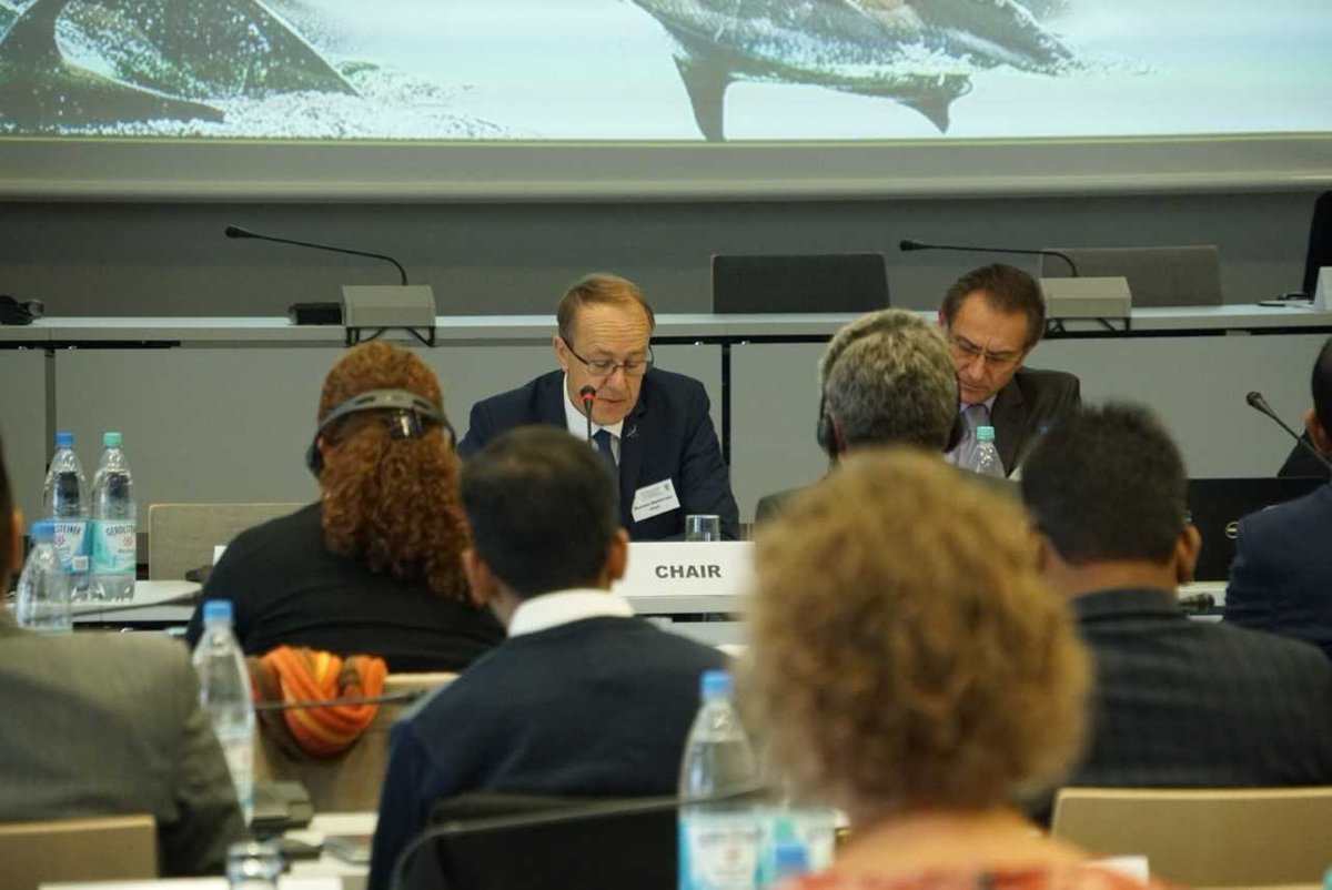 BonnConvention's tweet photo. #Happeningnow  48th Standing Committee Meeting kicks off today #CMS_StC48 Welcome on behalf of @BradneeChambers highlighting #cmscop12 achievements and challenges ahead. https://t.co/lLDcnwBX6v