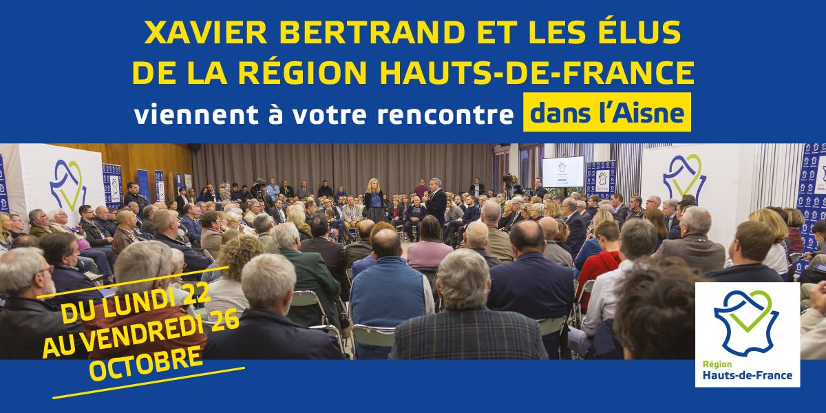 hautsdefrance's tweet photo. Rendez-vous ce soir à 19h pour échanger avec @xavierbertrand et les élus de la région #hautsdefrance au cœur du Centre culturel, 7 rue Jean de Dormans à @soissons ⏩ Vous pouvez encore vous inscrire ⏩ https://t.co/XooU6qREG5 #LaRegionProchedeVous #Aisne https://t.co/p7TInhD3Xh