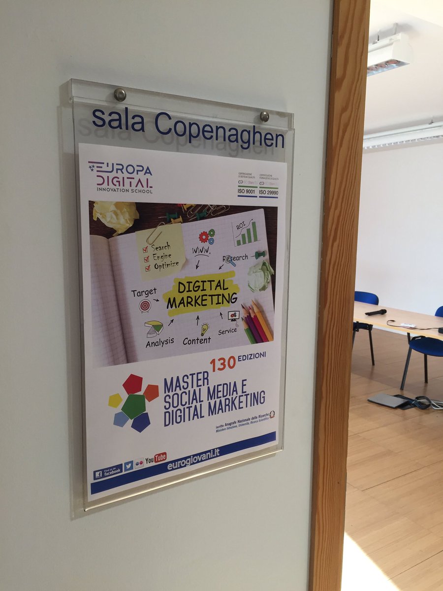 ilSuna's tweet photo. Ready...
#mastersocial @eventbrite #mastersocialmediaedigitalmarketing #formazione #ready #social #master #torino #enviromentpark https://t.co/P5KrB9T0K7