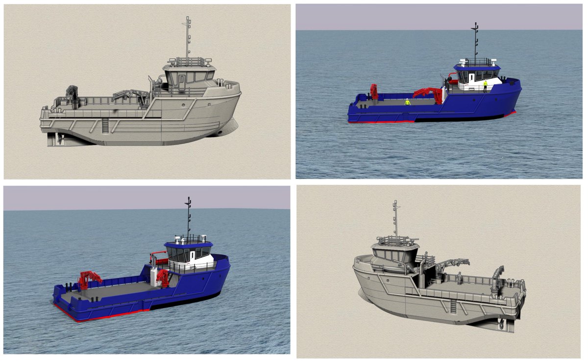 Our latest new build project is a 24 metre Aquaculture Support Vessel for a tuna farm operator in Malta. 

The design incorporates some innovative features including a bespoke oil collection system, 360 degree visibility from the bridge, and a huge 75t deck cargo capacity.