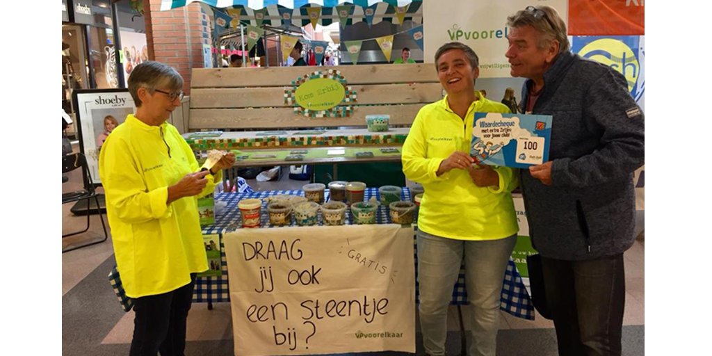 A.s. zaterdag 27 okt van 11-14u is #VIPvoorelkaar aanwezig in het winkelcentrum in Rijen. Wij hopen tijdens het laatste weekend van de #zetjesactie op een mooie eindsprint, zodat we nóg meer kunnen betekenen voor de #vrijwilligers en #hulpvragers. 
bit.ly/utbenkske