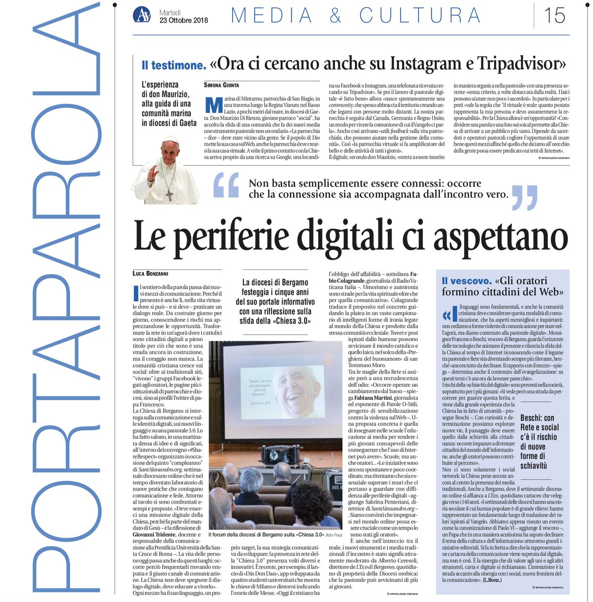 gnntridente's tweet photo. La #missionedigitale è adesso! Un grazie a @sabripente per il bell'evento di sabato scorso a #Bergamo con @Santalessandro1. Grazie al pubblico e agli amici @Psicovirginio (umorista) e @Fabiana_Martini (la voce della coscienza - @ParoleOstili). Ecco il resoconto di @Avvenire_Nei https://t.co/oPAUzKR24s