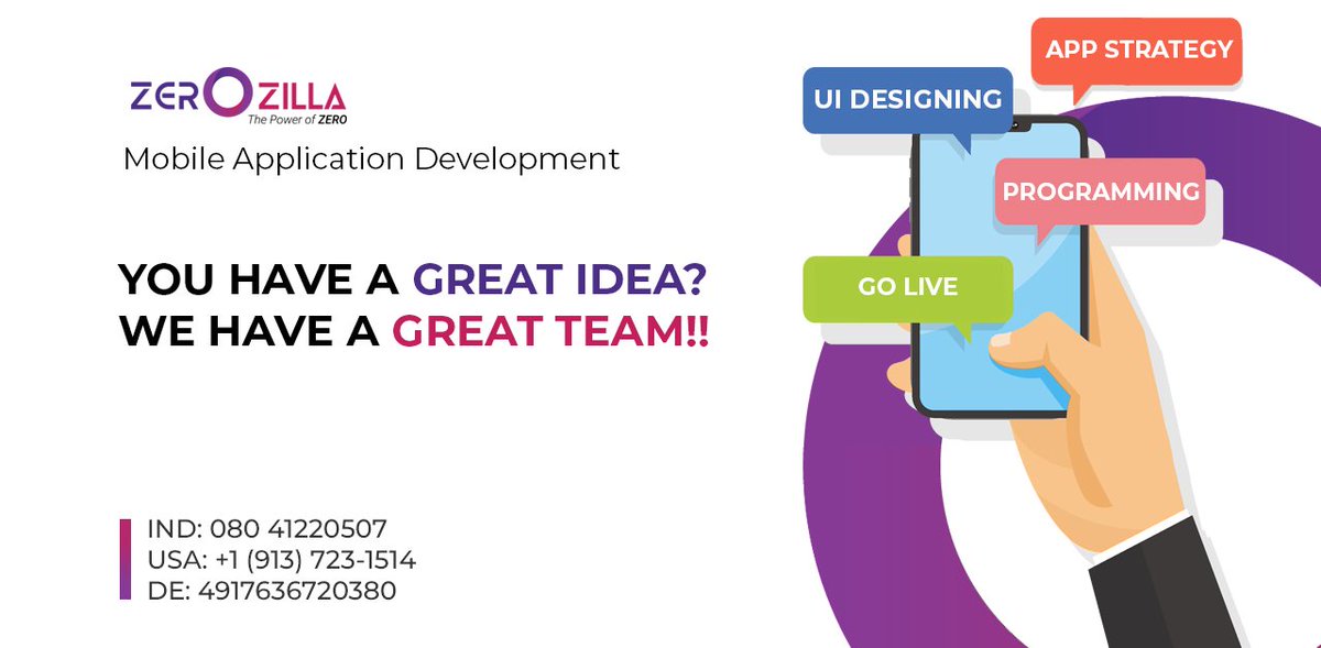 Zerozilla_com's tweet image. Develop a Mobile App for your business at a competitive cost.

IN:080-41220507
USA:+1 (913) 723-1514
Email: info@zerozilla.com
For more details: zerozilla.com

#zerozilla
#Ecommerceapp #Andoidappdevelopment #iosappdevelopment #mobileappdevelopment