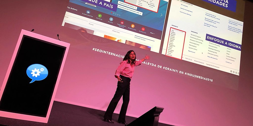 rtayar's tweet photo. @aleyda rocking the stage in #indusmedia https://t.co/YYPyHx3Dty