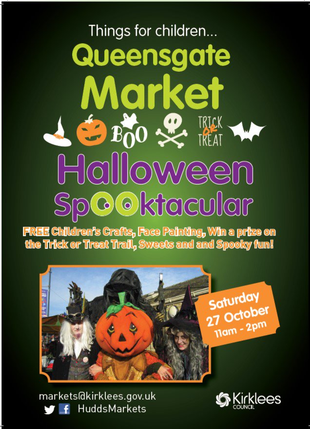 On Saturday 27th October between 11am - 2pm we will be hosting our annual Halloween Trail, at our Queensgate Market. Everyone is welcome, especially your kids bring them to get involved. Let's have Spooktastic time! #Halloween2018 #Halloween #Halloweendressup