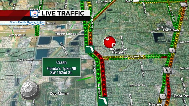 CRASH: Florida's Tpke NB & SW 152nd St. #TRAFFIC #MIAMI https://t.co/AiqGcNuHMD