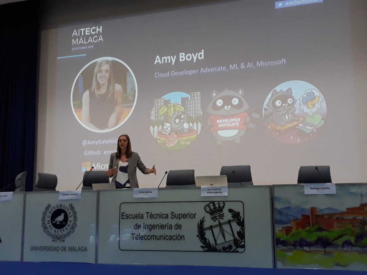 ¡Comenzamos el  #AITech2018 con la keynote de 
Amy Kate Boyd de <a href="/Microsoft/">Microsoft</a>! Nos habla de #MachineLearning y #Azure ☁️ en su charla 💠 Image classification of fashion items using Deep Learning 💠
📽️ Pronto disponible en nuestro canal d Youtube #plainTV
#DeepLearning #PlainConcepts