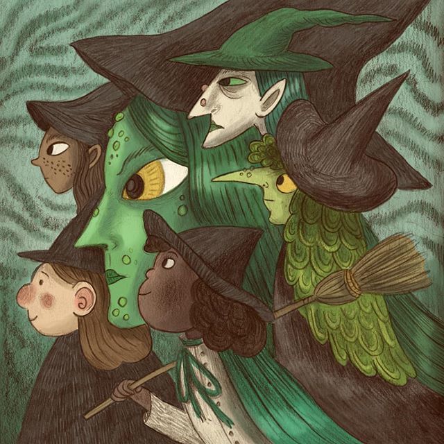 Of witches great and small. 🔮🌙
.
#drawlloween2018 #greenwitch #witchesofinstagram #instawitch #witchoween18 #halloweencountdown #kidlit #kidlitart #childrensbookillustration #childrensillustration #childrenswritersguild #illustragram #illustratenow #… ift.tt/2NXjPoD