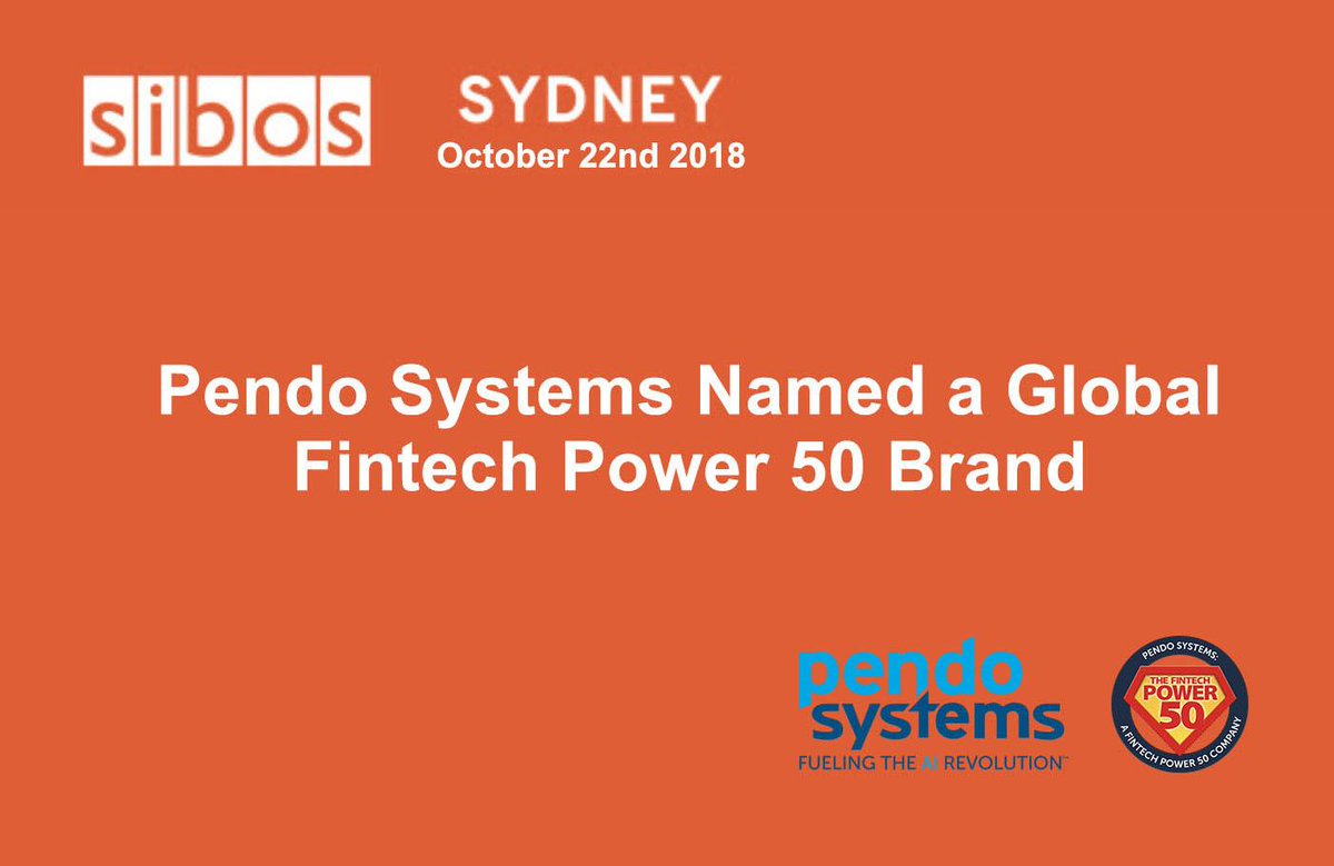 JenniferSertl's tweet photo. You go @ppecscytron @PendoSystemsInc !!! So very thrilled for all the ways you model the way #Fintech 50 Power Brand -- @BrettKing I think there is a @Breakingbanks1 feature here #sibos2018 https://t.co/QEbljxscgq https://t.co/nw4bvjhX5Z