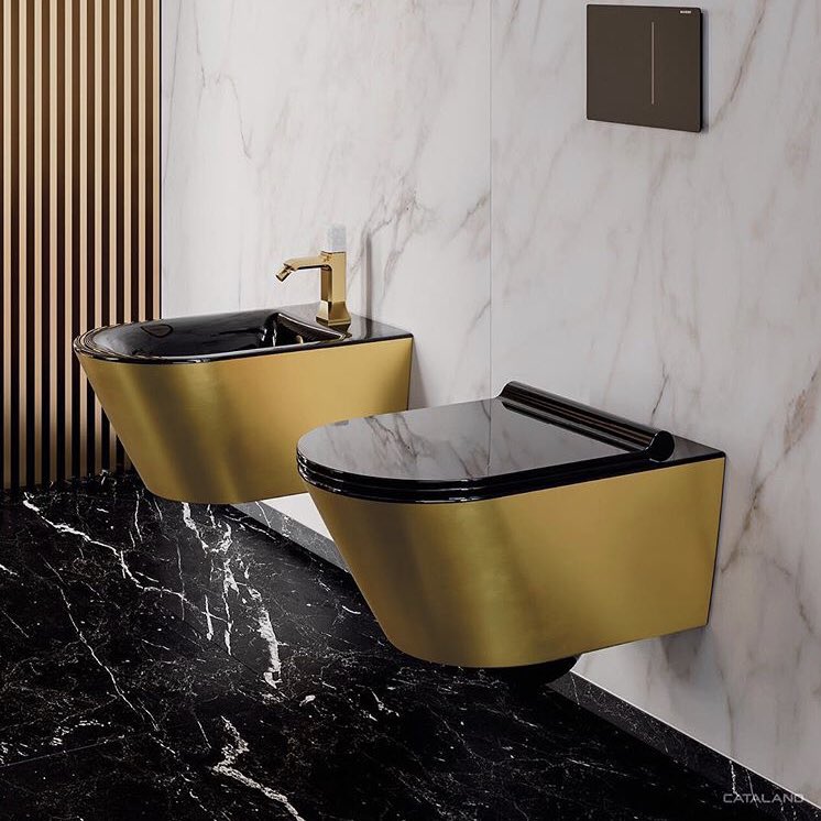 #ceramicacatalano #kallumsbathrooms #gold #goldenbathroom #beautifulbathroom #bathroom