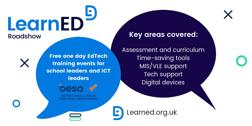We are running a series of 8 FREE 1-day EdTech roadshows for school leaders/ICT leads round the country, starting in Rotherham on 29 November. See below for more information including further dates, venues and, very soon, agendas! besa.org.uk/events/learned… #BESALearnED