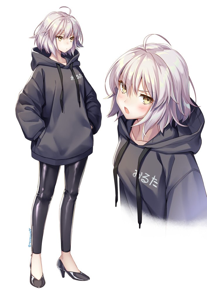 Fgo 女の子にビッグパーカーって可愛いですよね 邪ンヌにはピチピチのレザーパンツと合 Ne Onのイラスト