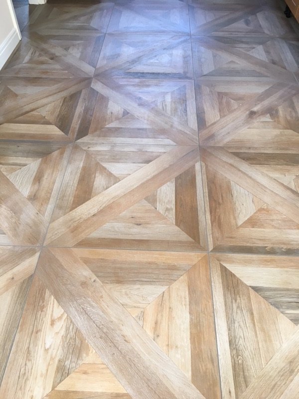 tilesandmosaics's tweet image. Our client, the Schofields, are real trend setters – being the first to fit these stunning new Italian porcelain parquet effect tiles in their home in Thackley, Bradford. They love the look so much they’re going to use it another room too.