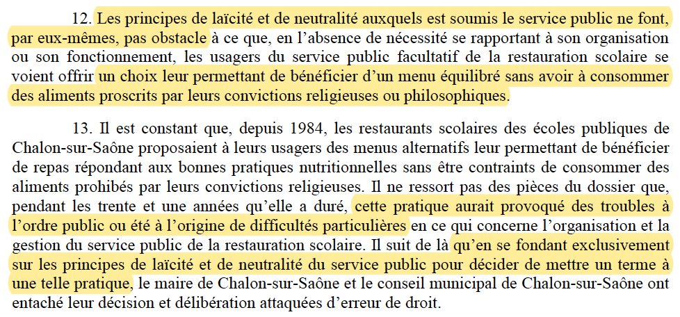 N_Hervieu's tweet photo. #Laïcité &amp; #neutralité du service public : La @LyonCAA annule la décision du maire de @Chalon_officiel (@gillesplatret) qui avait supprimé les menus sans porc dans les cantines scolaires de la ville => https://t.co/OCNgclY0nR https://t.co/rwj2H85lPf