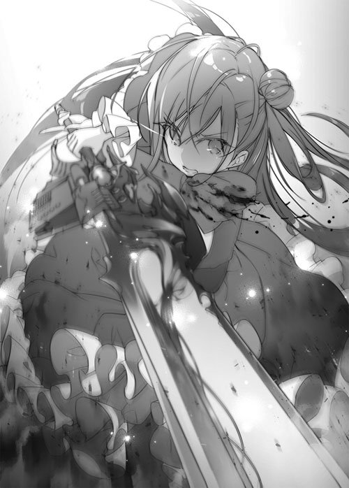ｍｆ文庫ｊ編集部 毎月２５日発売 新シリーズ 百竜殺しと武器屋の幼女 よりモノクロイラストをご紹介 剣 幼女 な一枚です 鬼気迫る表情のリリーシャ 天真爛漫なイメージとはまた違った表情を見せてくれます T Co Iawrvyhlpl