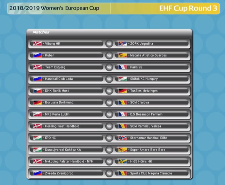 And here's your overview of the Women's #EHFCup Qualification Round 3 ties.
The first leg takes place on 10/11 November, the second leg will follow one week later.