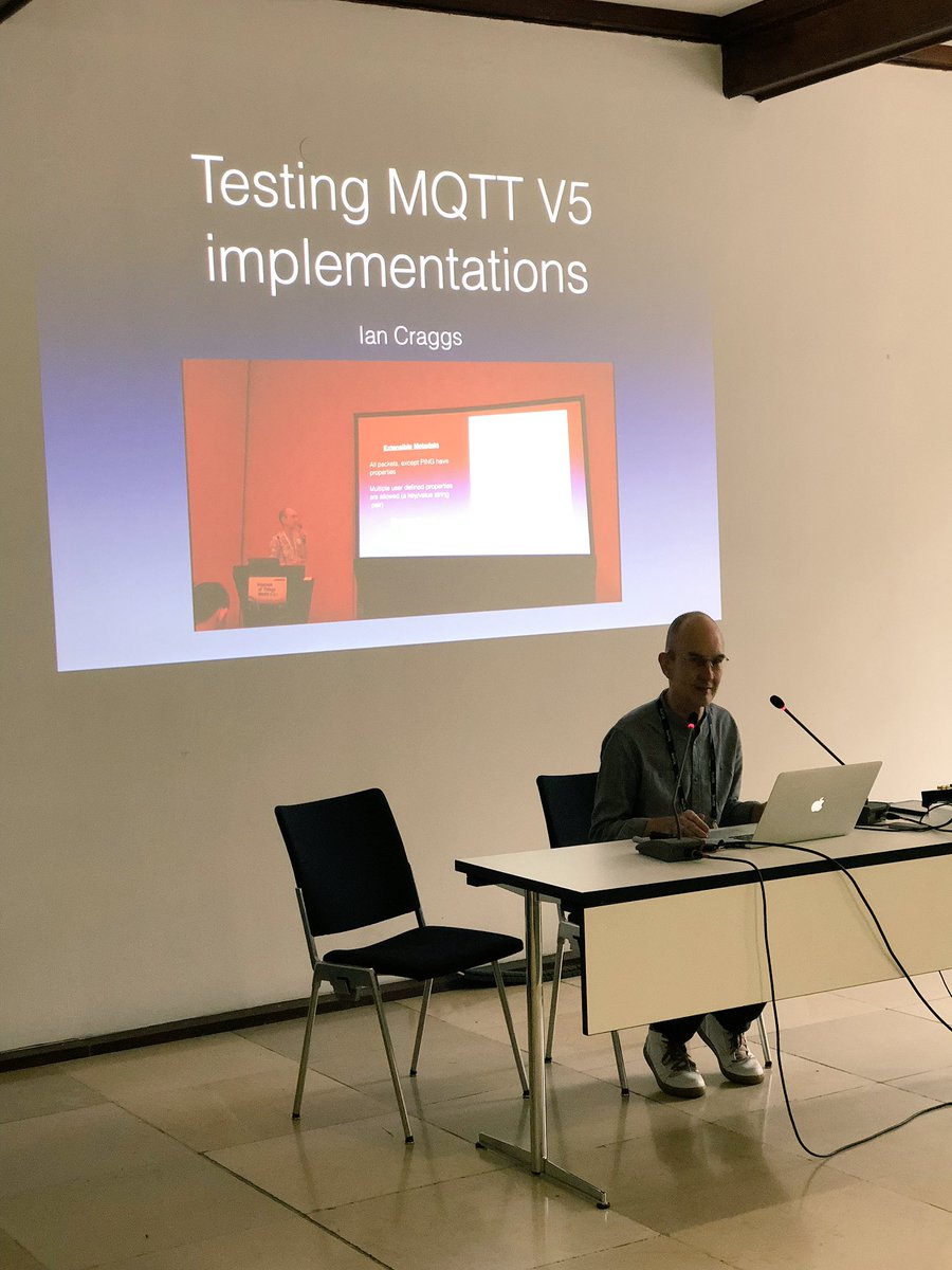 EclipseIoT's tweet image. IoT peeps! @icraggs is now demonstrating how to test #MQTT implementations for speed, correctness of implementation, and readability of the code. #EclipseIoTDay at FMZ hosted by @kartben at @EclipseCon 
#EclipseCon @EclipseFdn