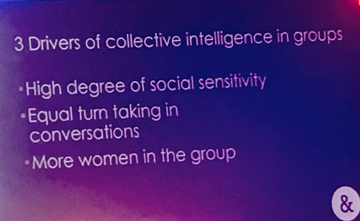 JoanneCSheahan's tweet photo. Such a great presentation from @hollyodriscoll full of enthusiasm&amp;energy, w/ a focus on the importance of ppl &amp; HR in an organization to foster #innovation + ways to develop ‘collective intelligence’ in a group... Diversity is key! @irdggroup #IrdgInnov @Entirl @EI_Innovation https://t.co/8sZngGZe7A